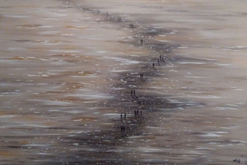 Öl auf Leinwand: Auf dem Meeresboden 6. Größe: 50 cm x 70 cm. Verkauft.