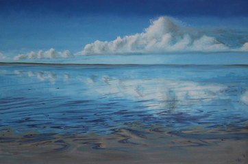 Öl auf Leinwand: Spiegelung des Himmels . Größe: 40 cm x 60 cm. Verkauft. 