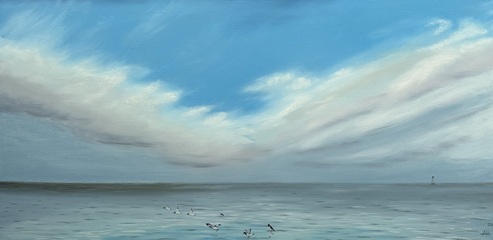 Öl auf Leinwand: Blick zum Unterfeuer , 50 cm x 100 cm . Verkauft.