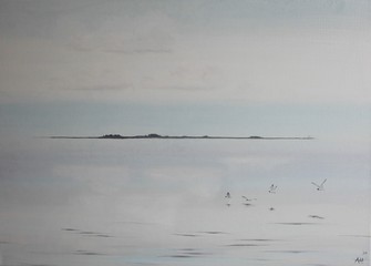 Öl auf Leinwand: Schwimmende Träume , 50 cm x 70 cm . Verkauft .