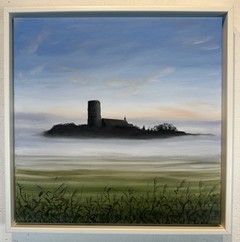 Öl auf Leinwand : St. Salvator im Frühnebel , 40 cm x 40 cm , Preis auf Anfrage .