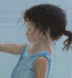Öl auf Leinwand : die Gießkanne (Ausschnitt) , 100 cm x 30 cm , verkauft .
