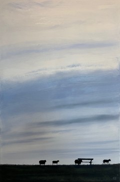 Öl auf Leinwand : Am Deich 1 , 60 cm x 40 cm , Preis auf Anfrage .