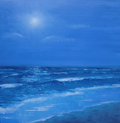  Öl auf Leinwand: Mondhelle Nacht 2 . Größe:50 cm x 50 cm. Verkauft. 