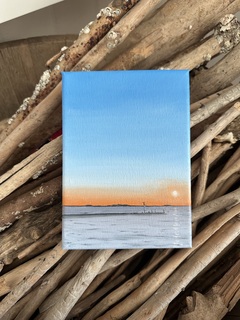 Öl auf Leinwand : Küstenperle 7 , 18 x 13 cm , Preis auf Anfrage .