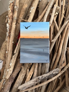 Öl auf Leinwand : Küstenperle 10 , 18 x 13 cm , Preis auf Anfrage .