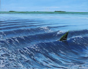 Öl auf Leinwand: Nordsee 4 . Größe: 40 cm x 50 cm. Verkauft.